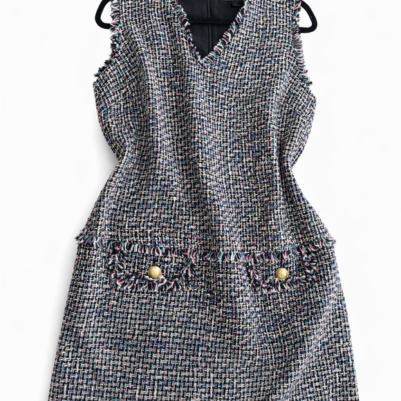 J. Crew Dresses & Skirts - J. Crew Colorful Tweed Mini Dress with Gold Accents